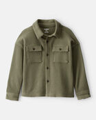 Toddler Boy Long-Sleeve Waffle Knit Utility Shirt - Green, image 1 of 4 slides
