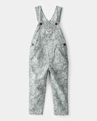 Toddler Lightweight Floral Print Canvas Overalls - Green, image 1 of 4 slides