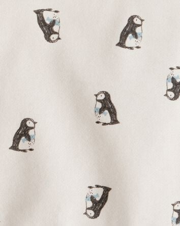 Baby Boy DayDream Fleece Penguin Print Sweatshirt - Cream, 