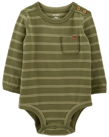 Baby Striped Jersey Bodysuit, 