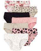 Kid 7-Pack Leopard Hipster Stretch Cotton Undies, image 1 of 2 slides