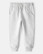 Toddler Boy Solid Fleece Cotton Jogger - Grey, image 1 of 4 slides