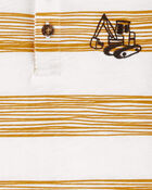 Toddler Construction Striped Henley Tee, image 2 of 3 slides