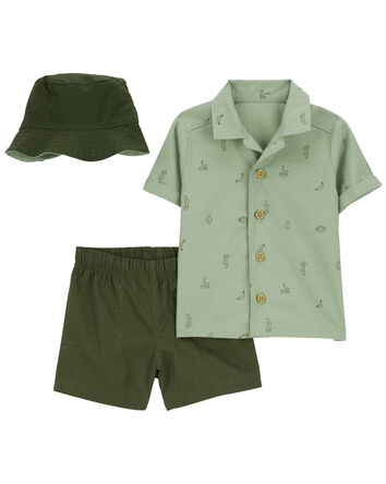 Baby 3-Piece Little Short & Hat Set, 