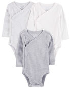 Baby 3-Pack Long-Sleeve Side-Snap Bodysuits, image 1 of 6 slides