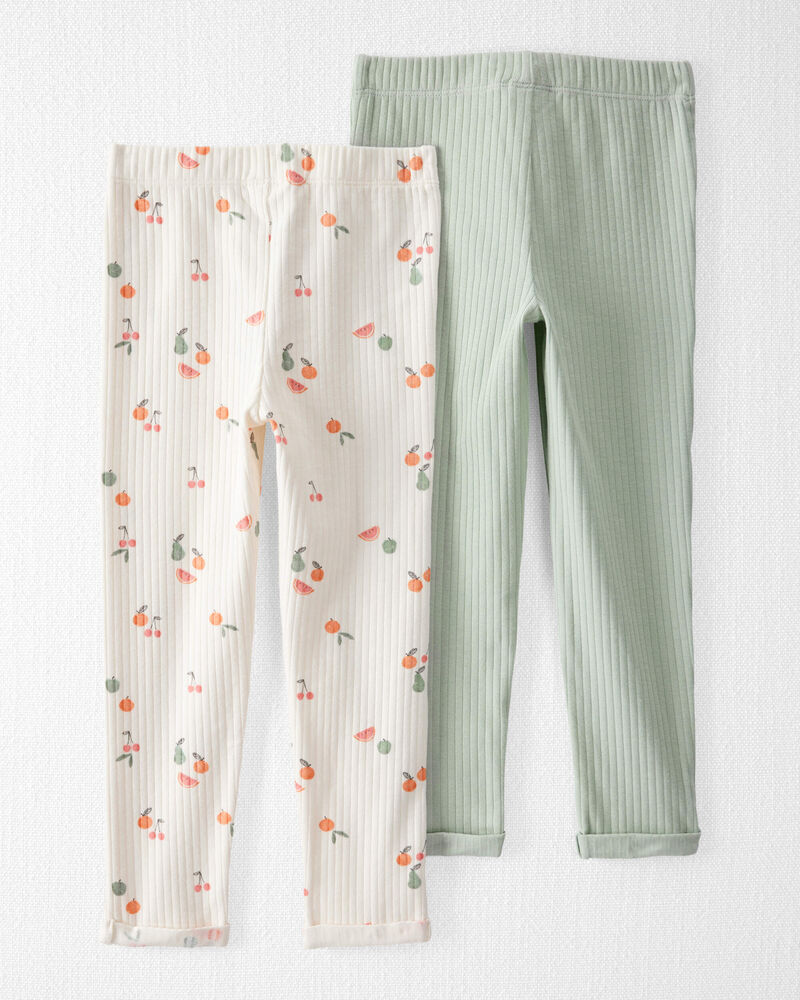 Toddler 2-Pack Organic Cotton Rib Leggings, image 4 of 8 slides