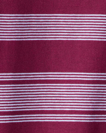 Boys Striped Long-Sleeve Tee - Burgundy, 