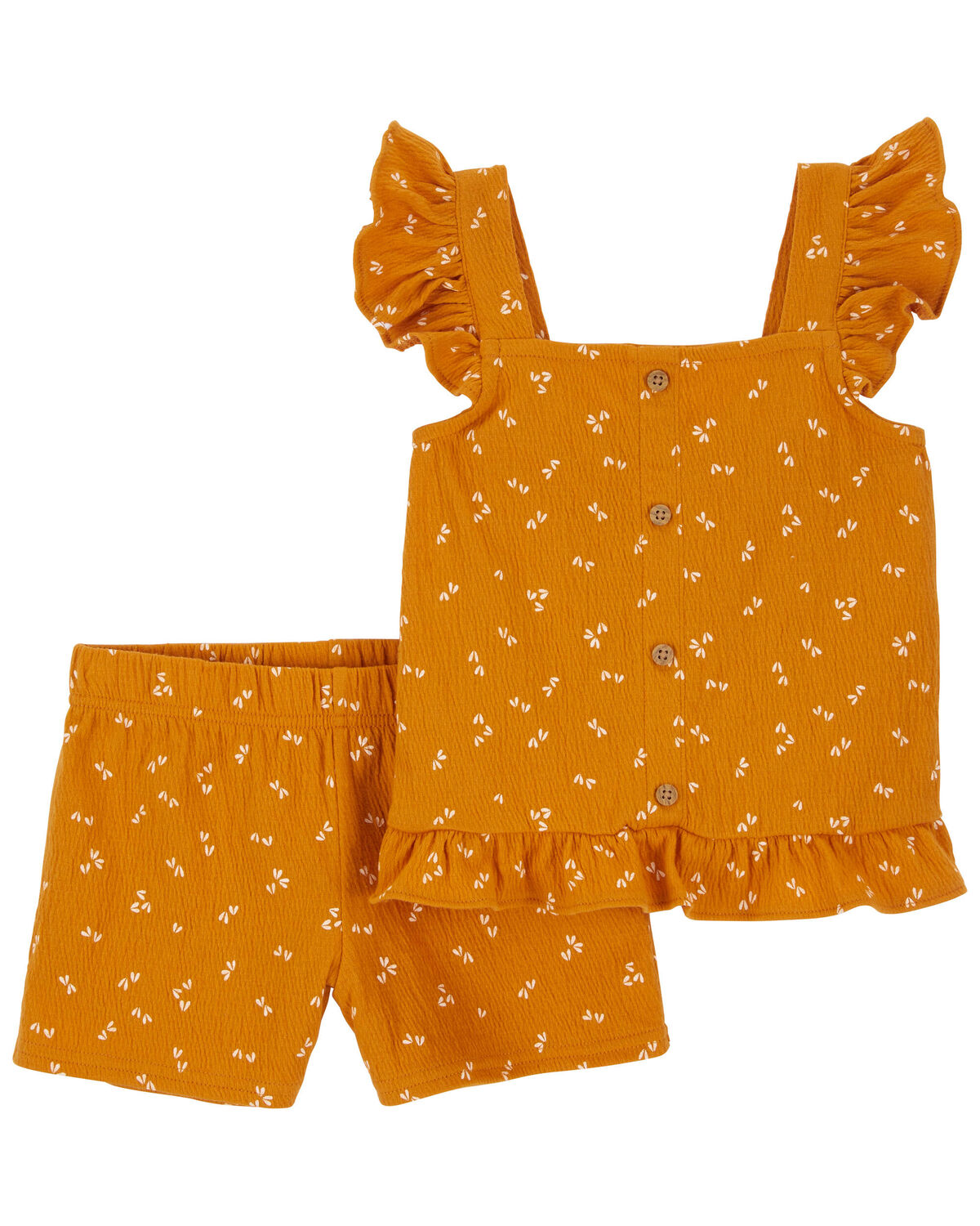 Gold Baby 2Piece Floral Crinkle Jersey Outfit Set