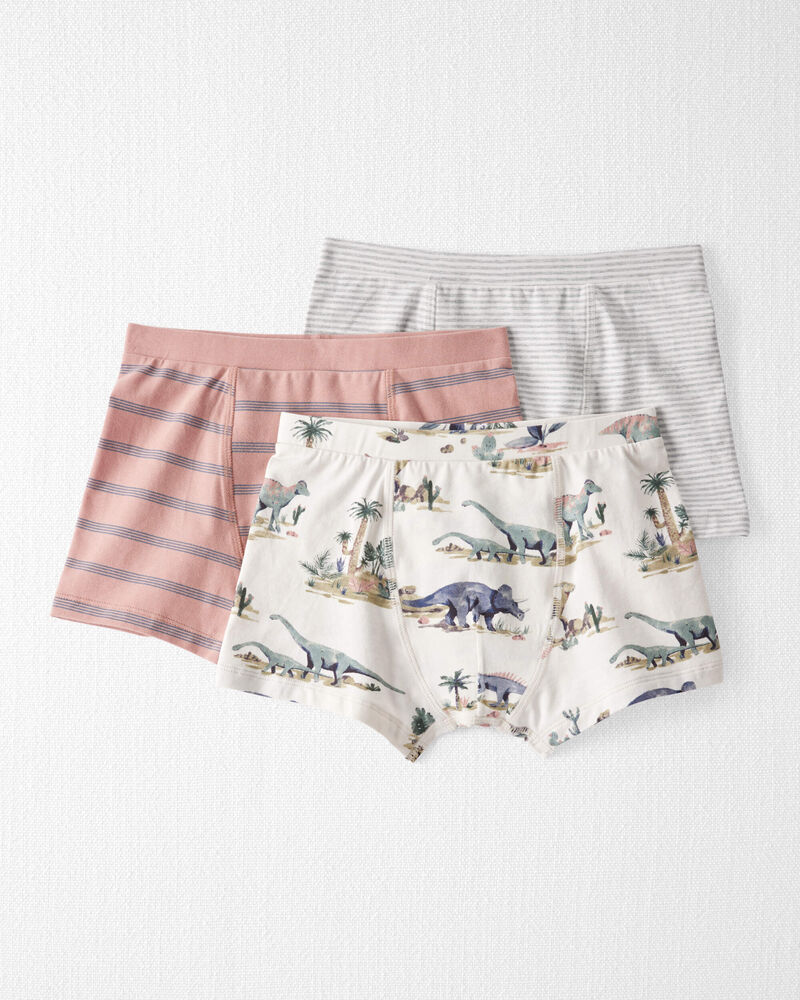 Boys 3-Pack Organic Cotton Boxer Briefs Underwear, image 1 of 4 slides