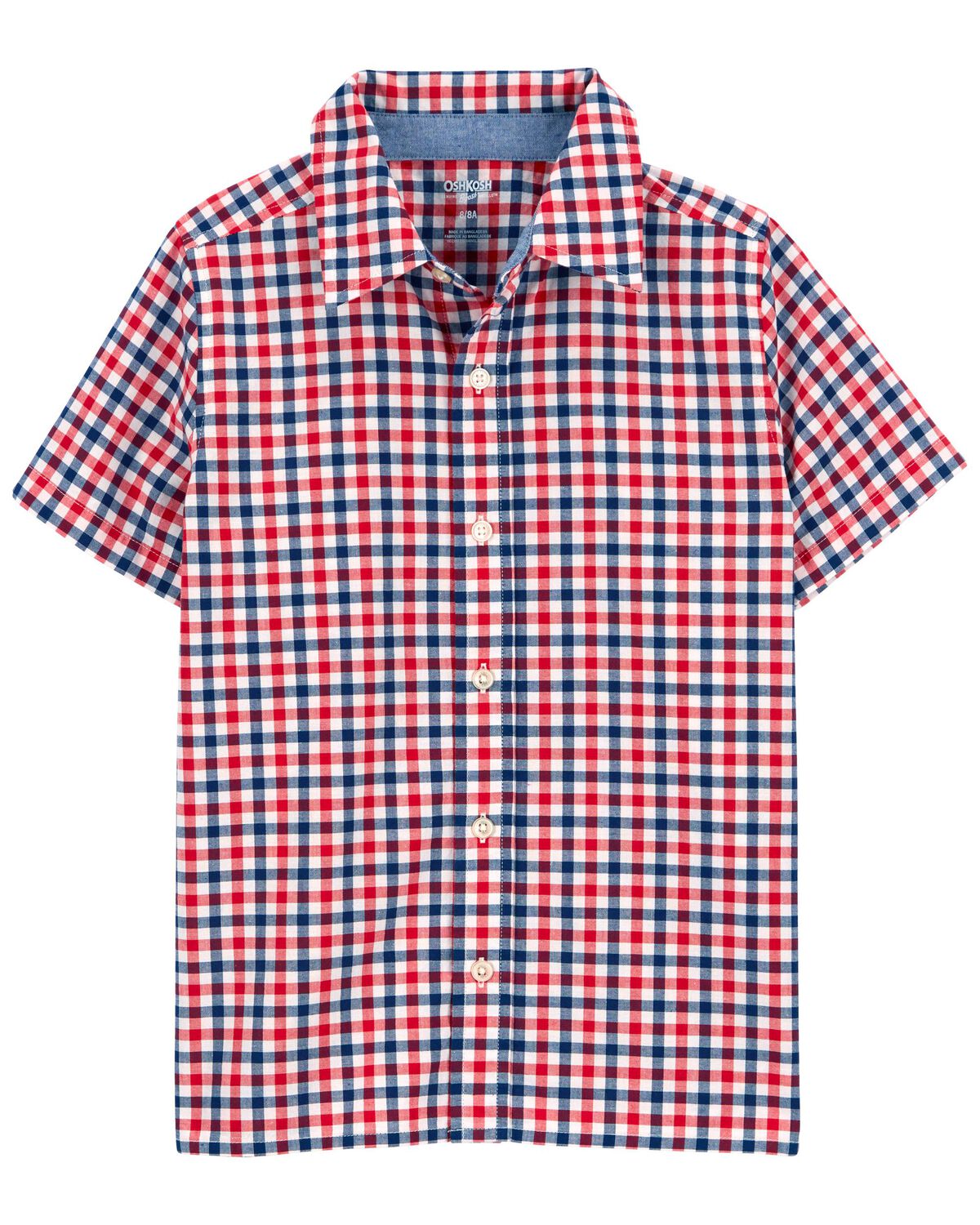 Red, Blue Kid Plaid Button-Front Shirt | oshkosh.com