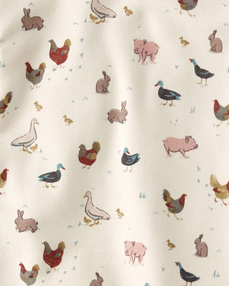 Toddler Organic Cotton Pajamas Set in Farm Animals, image 3 of 4 slides