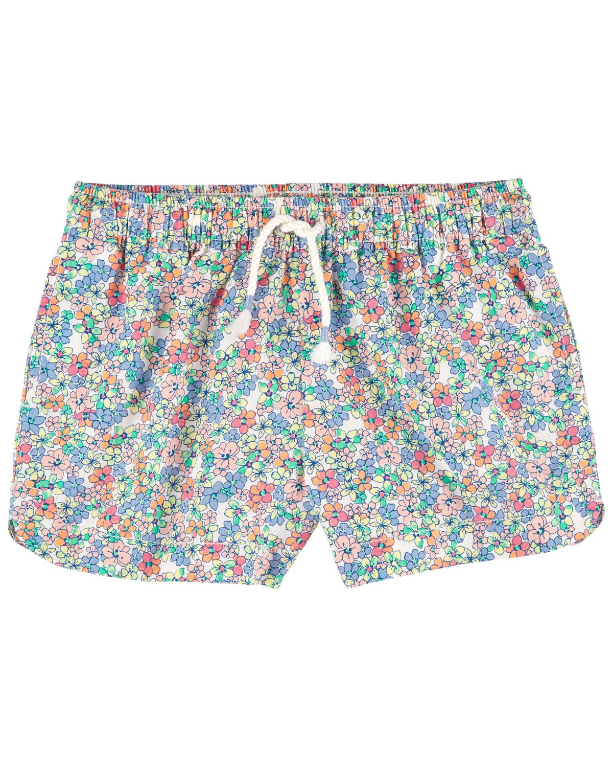 Multi Kid Floral Print Drawstring Sun Shorts
