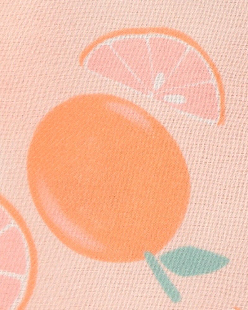 Toddler Orange Print 2-Piece Pajamas - Pink, image 2 of 3 slides