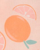 Toddler Orange Print 2-Piece Pajamas - Pink, image 2 of 3 slides
