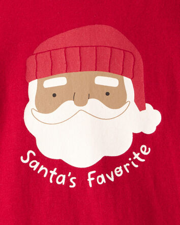 Baby Santa's Favorite Cotton Graphic Bodysuit - Red, 