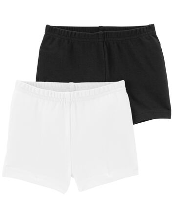 Toddler 2-Pack Black/White Bike Shorts, 