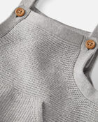 Baby Organic Cotton Sweater Knit Overalls in Heather Grey, image 4 of 5 slides