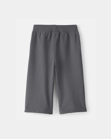 Baby Girl French Terry Wide-Leg Active Pants - Grey, 