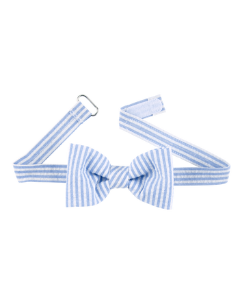 Seersucker Bow Tie - Blue, 