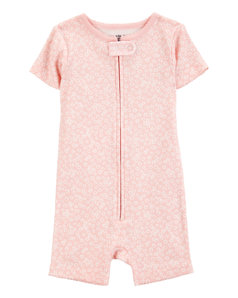 Baby 1-Piece Floral 100% Snug Fit Cotton Romper PJs, image 1 of 3 slides