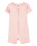 Baby 1-Piece Floral 100% Snug Fit Cotton Romper PJs, image 1 of 3 slides