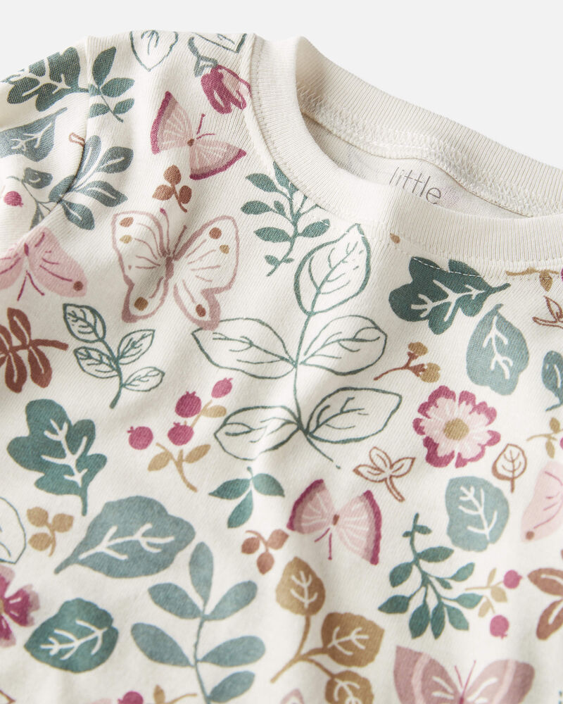 Toddler Organic Cotton Pajamas Set in Botanical Butterflies, image 3 of 4 slides