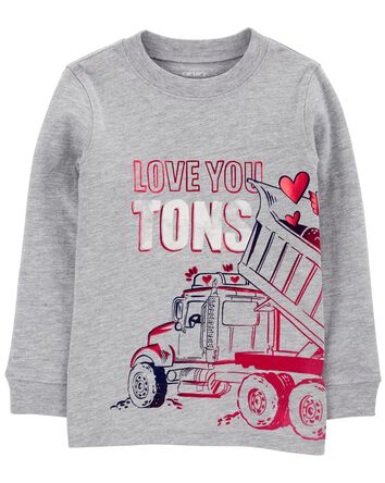 Truck Cotton Blend Long-Sleeve Tee - Gray, 