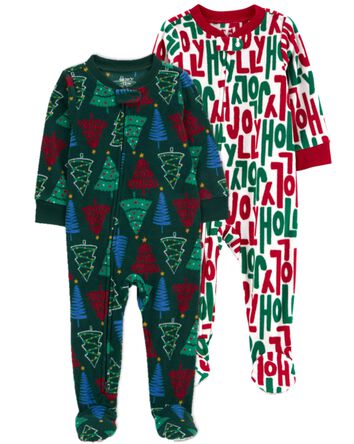 Toddler 2-Pack Christmas Footie Pajamas, 