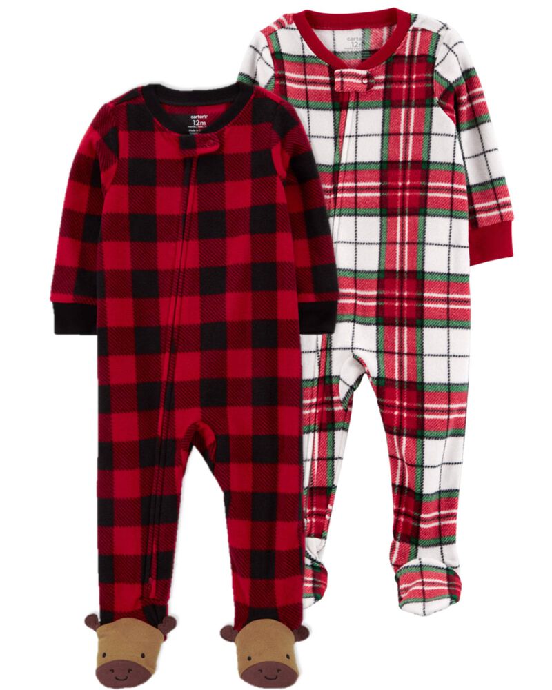 Toddler 2-Pack Fleece Footie Pajamas, image 1 of 6 slides