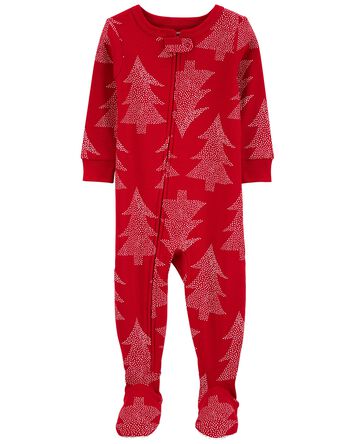 Toddler 1-Piece Christmas 100% Snug Fit Cotton Pajamas, 