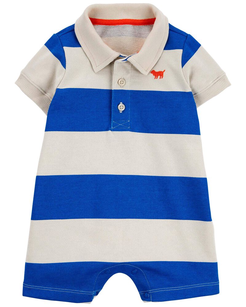 Baby Rugby Striped Cotton Romper, image 1 of 3 slides