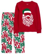 Toddler 2-Piece Holly Jolly Christmas Cotton & Fleece Pajamas, image 1 of 3 slides