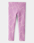 Toddler Girl Cotton Heart Stretch Leggings - Purple, image 1 of 4 slides