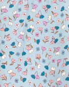 Kid Floral Stretch Leggings - Blue, image 3 of 5 slides