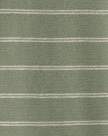 Toddler Boy Striped Polo Shirt - Olive, 