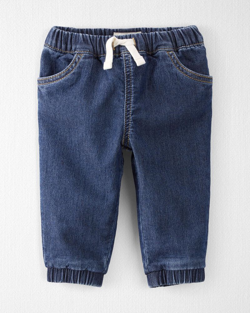 Baby Denim Joggers Made with Organic Cotton, image 1 of 4 slides