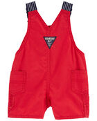 Baby Canvas Shortalls: Hickory Stripe Strap Remix, image 2 of 3 slides
