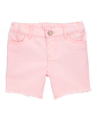 Toddler Iconic Denim Shorts: Frayed Hem - Pink, image 1 of 6 slides