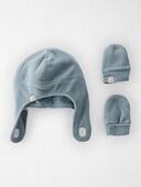Winter Blue - Baby 
2-Pack Recycled Fleece Hat and Mittens Set
