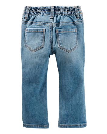 Baby Light Blue Wash Boot-Cut Jeans, 