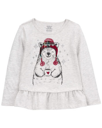 Baby Polar Bear Peplum Top, 