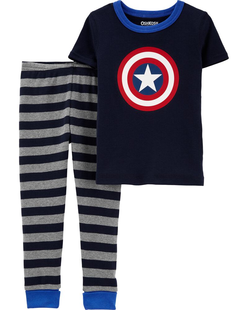 Toddler 2-Piece Captain America 100% Snug Fit Cotton Pajamas, image 1 of 3 slides