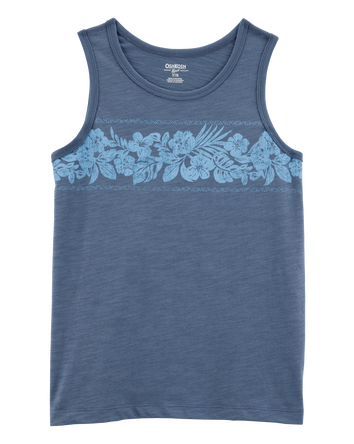 Kid Tropical Print Tank - Blue, 