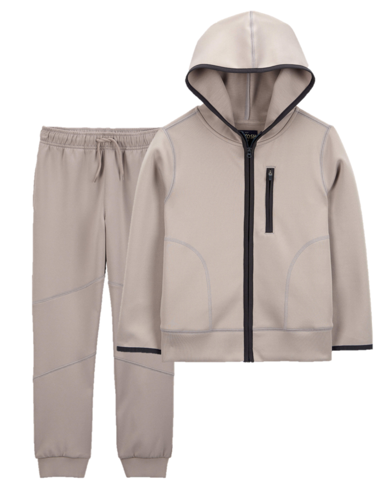 Kid 2-Piece Stretch Tech Hooded Jacket & Joggers Set, image 1 of 6 slides
