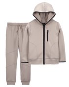 Kid 2-Piece Stretch Tech Hooded Jacket & Joggers Set, image 1 of 6 slides