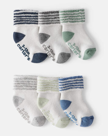 Baby Boy 6-Pack Striped Ankle Socks, 