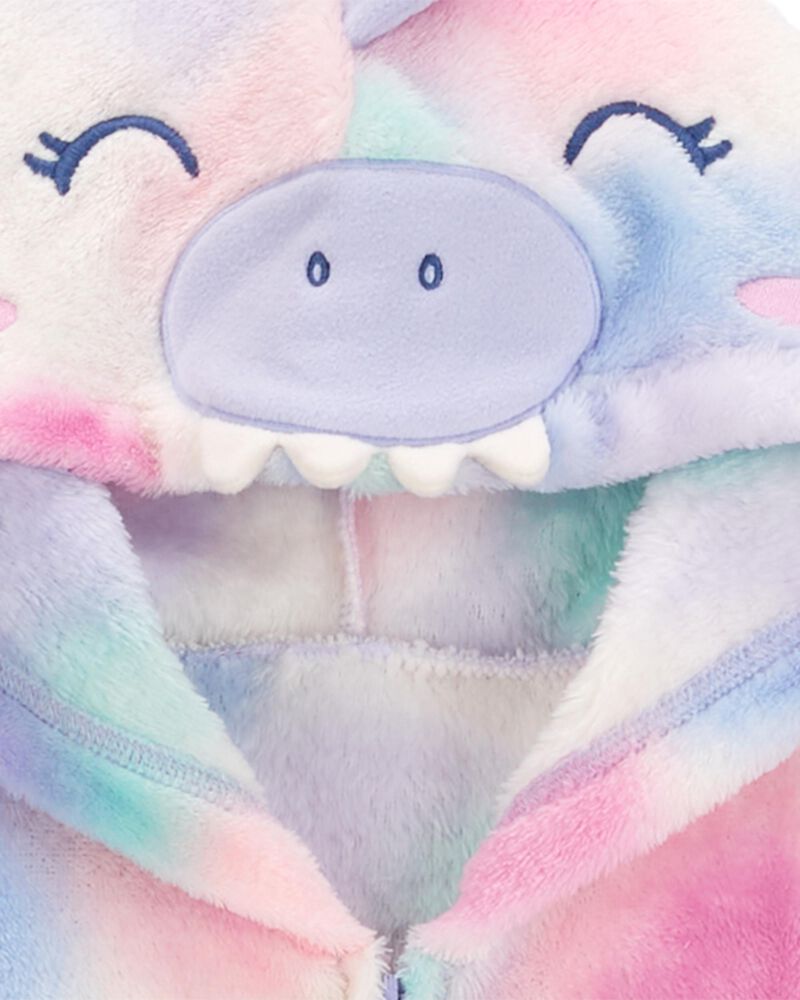 Kid 1-Piece Dinosaur Fleece Costume Pajamas, image 3 of 5 slides