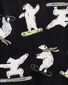 Boys Polar Bear Print Velour Long-Sleeve Loose Fit 2-Piece Pajamas - Black, image 2 of 3 slides