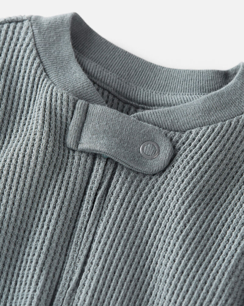 Baby Organic Cotton Waffle Knit Sleep & Play Pajamas, image 3 of 4 slides