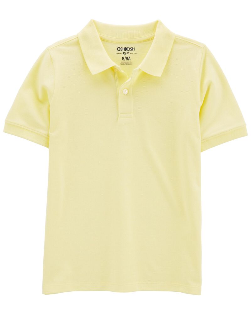 Kid Yellow Piqué Polo Shirt, image 1 of 3 slides